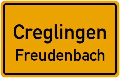 Ortsschild Creglingen Freudenbach