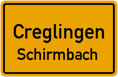 Ortsschild Creglingen Schirmbach