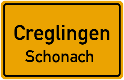 Ortsschild Creglingen Schonach