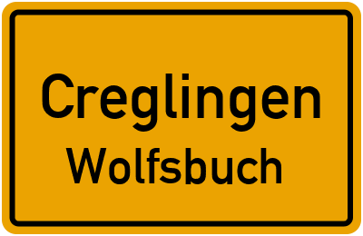 Ortsschild Creglingen Wolfsbuch