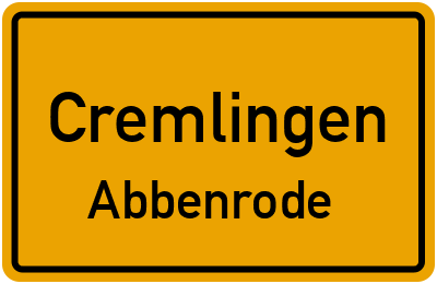 Ortsschild Cremlingen Abbenrode