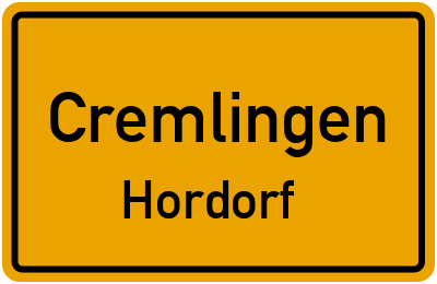 Ortsschild Cremlingen Hordorf