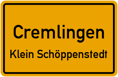 Ortsschild Cremlingen Klein Schöppenstedt
