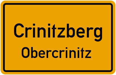 Ortsschild Crinitzberg Obercrinitz
