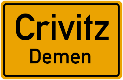 Straßenverzeichnis Crivitz Demen
