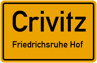 Straßenverzeichnis Crivitz Friedrichsruhe Hof
