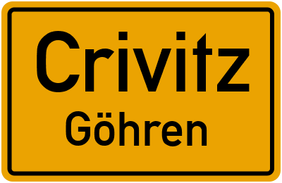 Straßenverzeichnis Crivitz Göhren