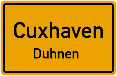 Ortsschild Cuxhaven Duhnen