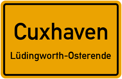 Ortsschild Cuxhaven Lüdingworth-Osterende