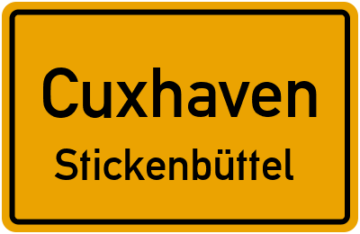 Ortsschild Cuxhaven Stickenbüttel