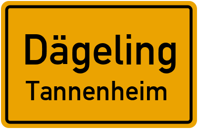 Straßenverzeichnis Dägeling Tannenheim