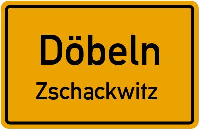 Ortsschild Döbeln Zschackwitz