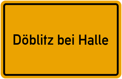 Ortsschild von Gemeinde Döblitz bei Halle in Sachsen-Anhalt