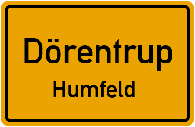Ortsschild Dörentrup Humfeld