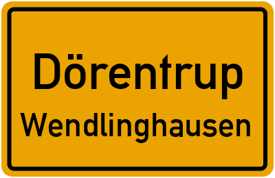 Ortsschild Dörentrup Wendlinghausen