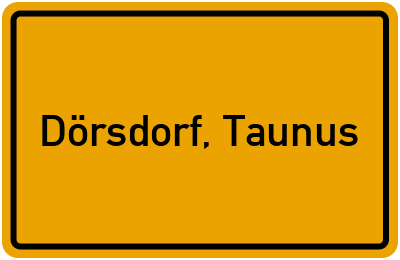 Ortsschild von Gemeinde Dörsdorf, Taunus in Rheinland-Pfalz