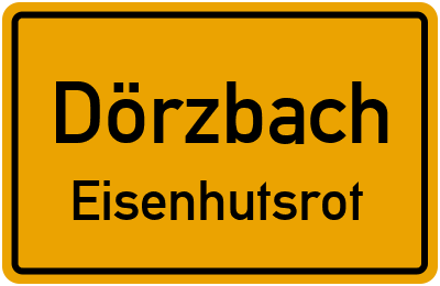 Ortsschild Dörzbach Eisenhutsrot