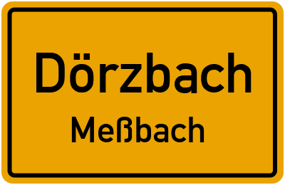Straßenverzeichnis Dörzbach Meßbach