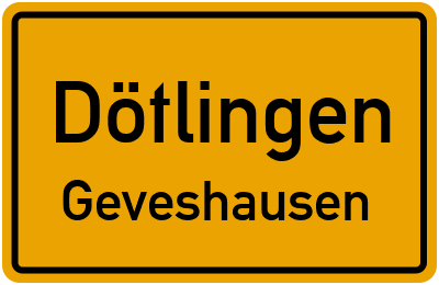 Ortsschild Dötlingen Geveshausen