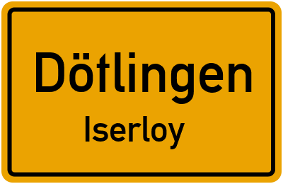 Ortsschild Dötlingen Iserloy