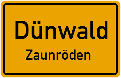 Straßenverzeichnis Dünwald Zaunröden