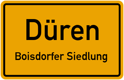 Straßenverzeichnis Düren Boisdorfer Siedlung
