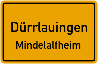 Straßenverzeichnis Dürrlauingen Mindelaltheim