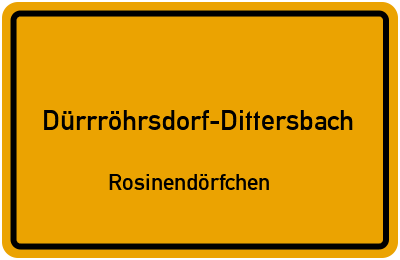 Straßenverzeichnis Dürrröhrsdorf-Dittersbach Rosinendörfchen