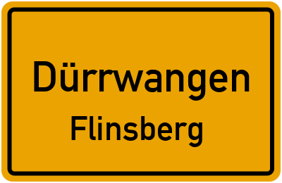 Ortsschild Dürrwangen Flinsberg