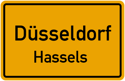 Ortsschild Düsseldorf Hassels