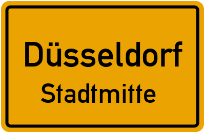 Ortsschild Düsseldorf Stadtmitte