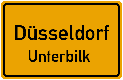 Ortsschild Düsseldorf Unterbilk