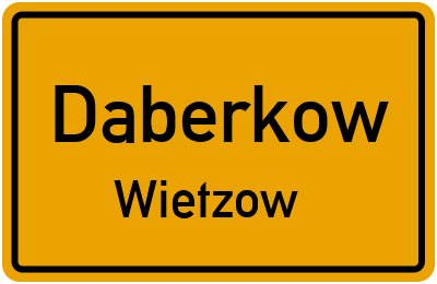 Straßenverzeichnis Daberkow Wietzow