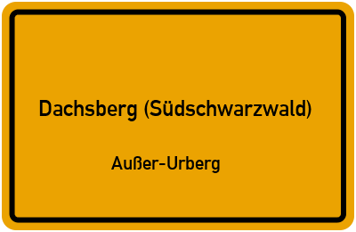 Straßenverzeichnis Dachsberg (Südschwarzwald) Außer-Urberg