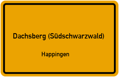 Straßenverzeichnis Dachsberg (Südschwarzwald) Happingen