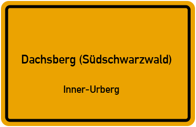 Straßenverzeichnis Dachsberg (Südschwarzwald) Inner-Urberg
