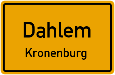 Ortsschild Dahlem Kronenburg