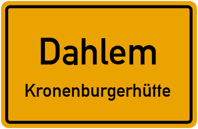 Straßenverzeichnis Dahlem Kronenburgerhütte