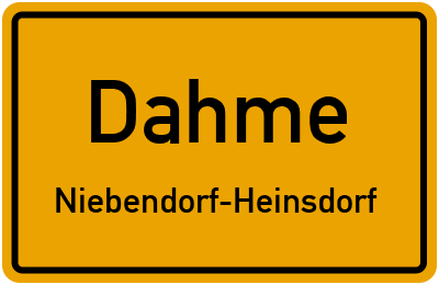 Straßenverzeichnis Dahme Niebendorf-Heinsdorf