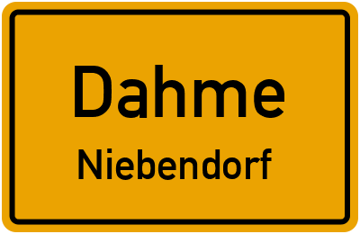 Straßenverzeichnis Dahme Niebendorf