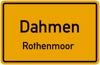 Straßenverzeichnis Dahmen Rothenmoor