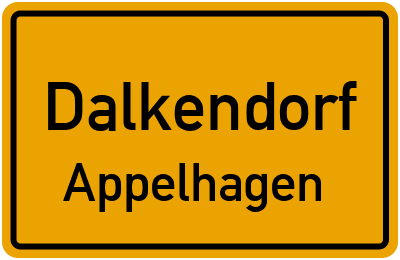 Straßenverzeichnis Dalkendorf Appelhagen