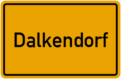 Ortsschild von Dalkendorf in Mecklenburg-Vorpommern