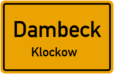 Straßenverzeichnis Dambeck Klockow