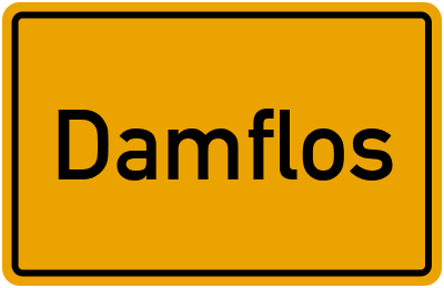 Ortsschild von Gemeinde Damflos in Rheinland-Pfalz