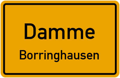 Ortsschild Damme Borringhausen