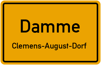 Ortsschild Damme Clemens-August-Dorf