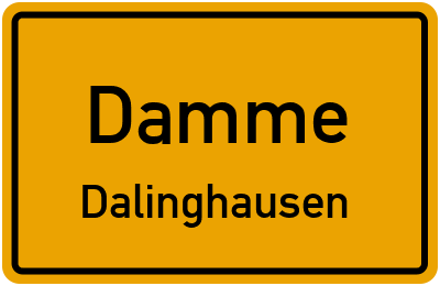 Ortsschild Damme Dalinghausen