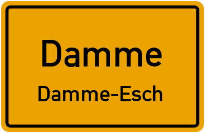 Ortsschild Damme Damme-Esch