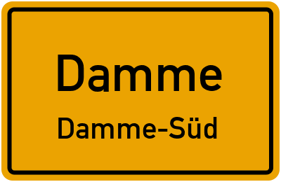 Ortsschild Damme Damme-Süd
